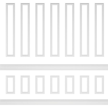 Ekena Millwork Wainscot Paneling Kit, Urethane, 94-1/2 in L, Factory Primed WPKUST022P096